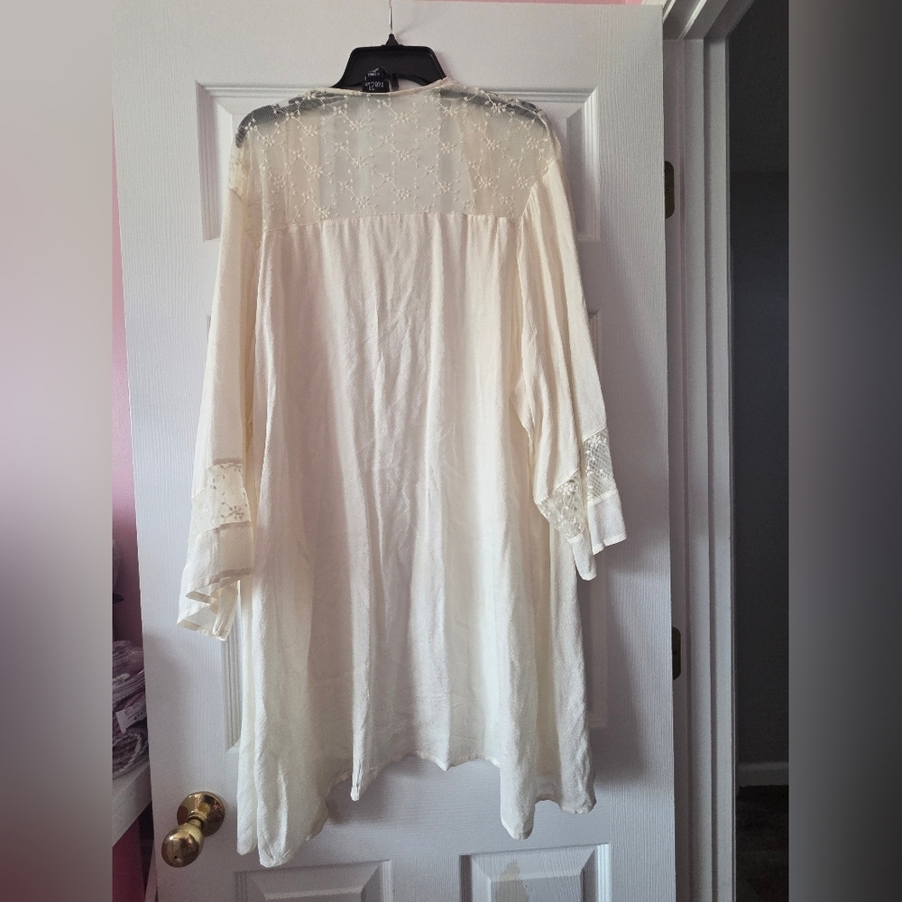 Elegant Cream Lace Kimono Cardigan Size XS - Picture 5 of 5